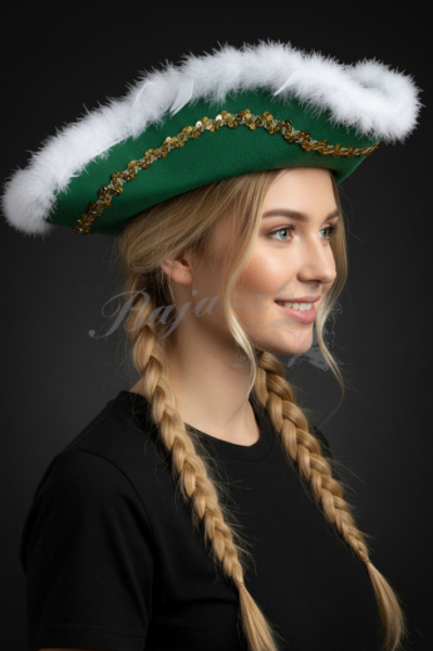 Tanzmariechenhut  grün-weiß